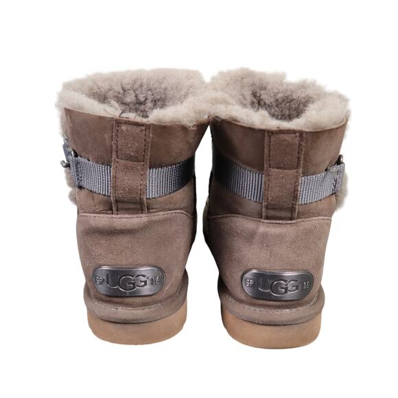 Ugg Womens Classic Mini Aurelyn Primer Boots Size 6 Gray Suede Sherpa Lined - Picture 6 of 10